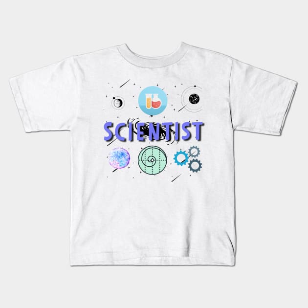 Scientist Gift Design Chemistry Physics STEM Kids T-Shirt by AstroGearStore